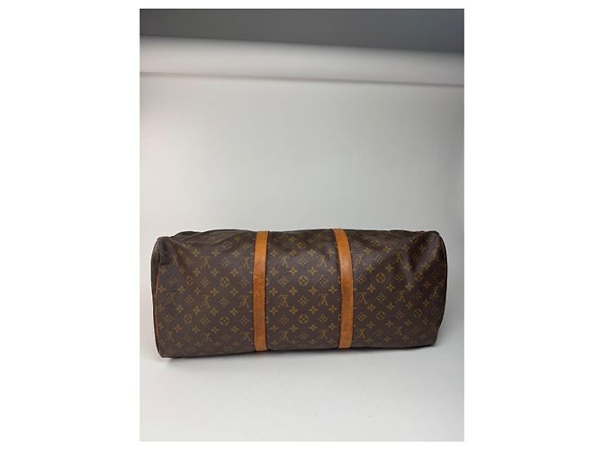 Keepall Vintage Louis Vuitton Monogram 60keepball Leder-Duffelbag braun - Ansicht 10