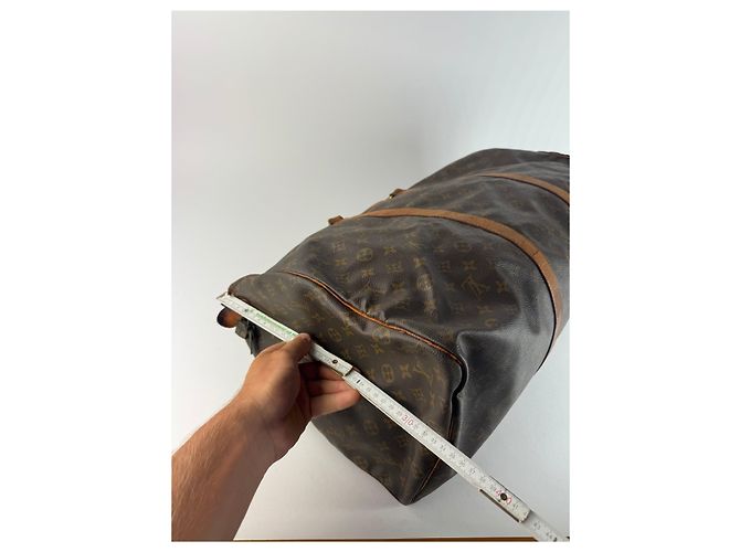 Keepall Vintage Louis Vuitton Monogram 60keepball Leder-Duffelbag braun - Ansicht 12