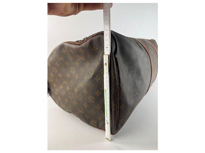 Keepall Vintage Louis Vuitton Monogram 60keepball Leder-Duffelbag braun - Ansicht 13