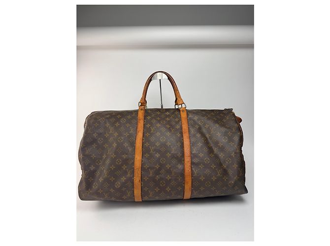 Keepall Vintage Louis Vuitton Monogram 60keepball Leder-Duffelbag braun - Ansicht 15