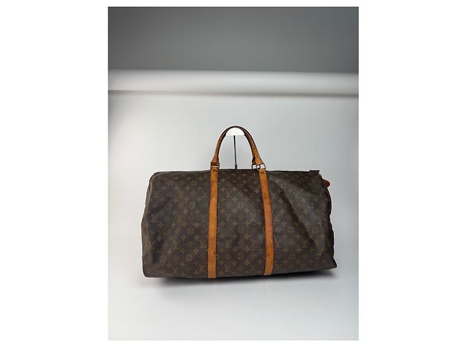 Keepall Vintage Louis Vuitton Monogram 60keepball Leder-Duffelbag braun - Ansicht 3