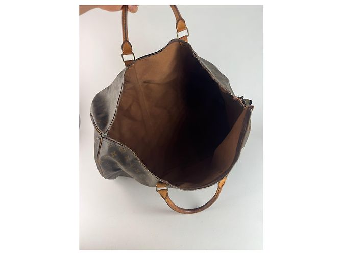 Keepall Vintage Louis Vuitton Monogram 60keepball Leder-Duffelbag braun - Ansicht 4