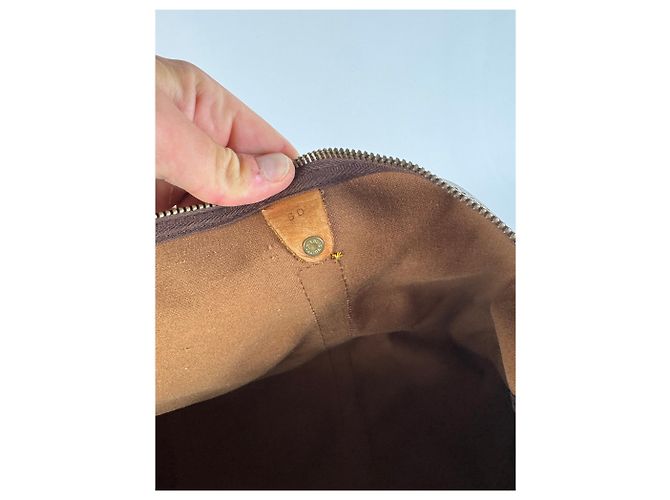 Keepall Vintage Louis Vuitton Monogram 60keepball Leder-Duffelbag braun - Ansicht 5