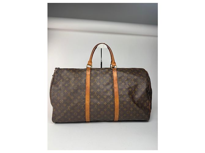Keepall Vintage Louis Vuitton Monogram 60keepball Leder-Duffelbag braun - Ansicht 6