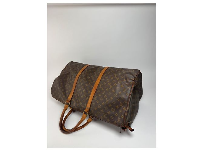 Keepall Vintage Louis Vuitton Monogram 60keepball Leder-Duffelbag braun - Ansicht 9