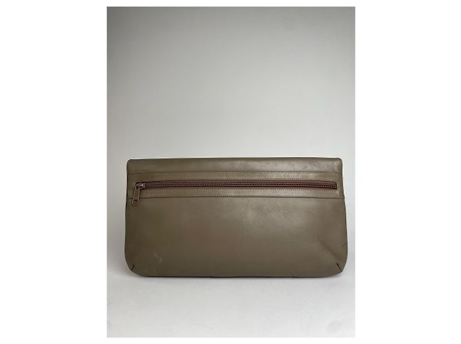 Clutch in pelle vintage Givenchy grigio marrone - vista 2