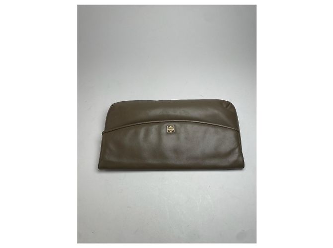 Clutch in pelle vintage Givenchy grigio marrone - vista 9
