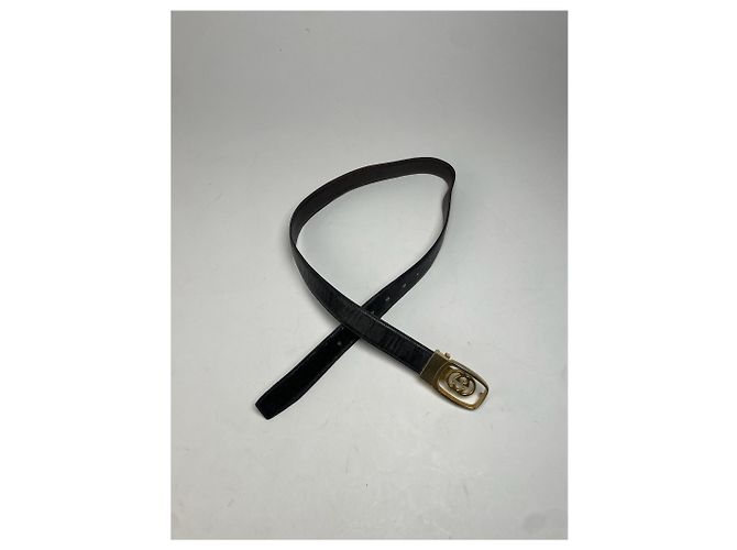 Vintage Gucci GG Ledergürtel braun - Ansicht 4