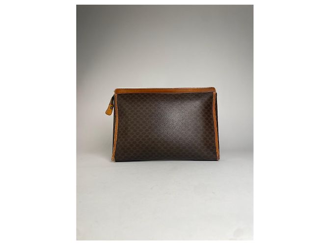 Triomphe Céline Clutch in pelle monogramma Celine Paris vintage marrone - vista 8