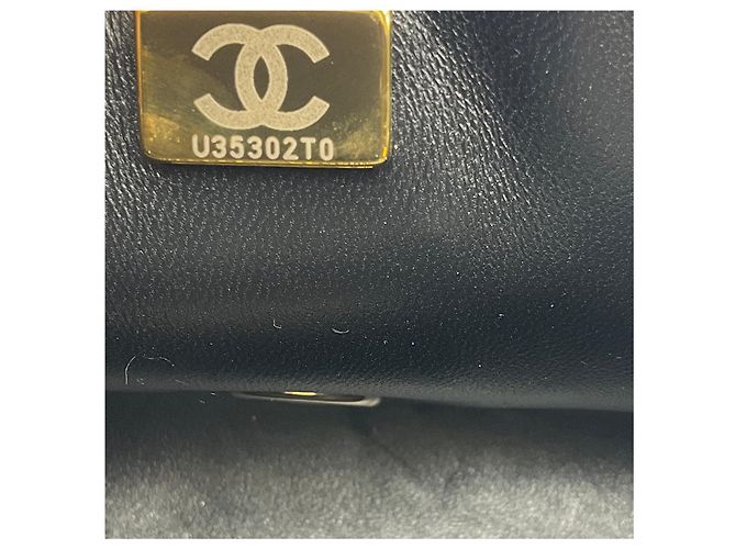 Bolso de cuero y cristal con aplique de flor de camelia negra Chanel Negro - vista 14