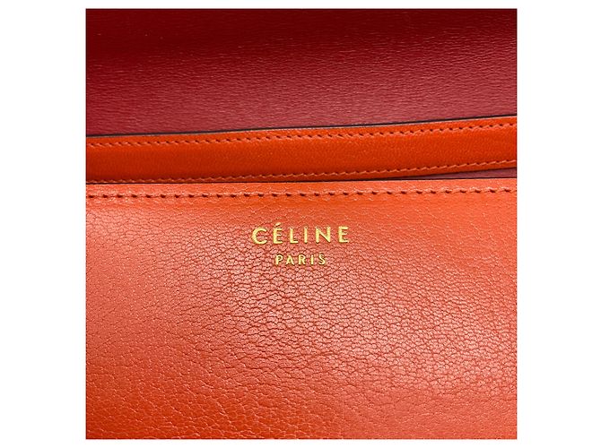 Classic Box Céline Borsa in pelle box classica Celine arancione - vista 10