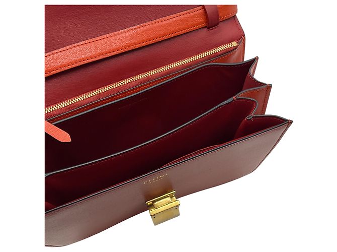 Classic Box Céline Borsa in pelle box classica Celine arancione - vista 11