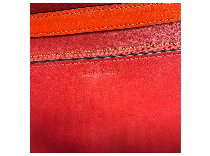 Classic Box Céline Borsa in pelle box classica Celine arancione - vista 12
