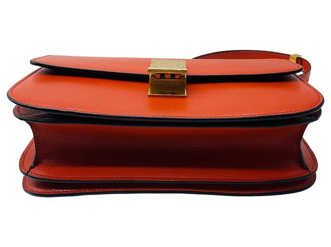 Classic Box Céline Borsa in pelle box classica Celine arancione - vista 5