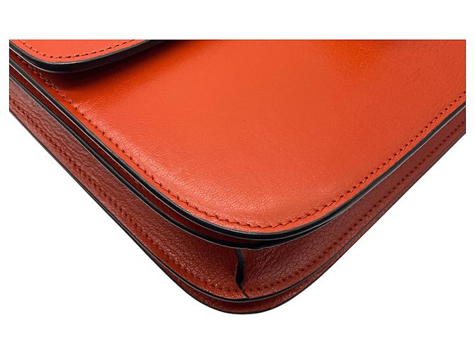 Classic Box Céline Borsa in pelle box classica Celine arancione - vista 6