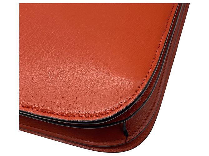 Classic Box Céline Borsa in pelle box classica Celine arancione - vista 9