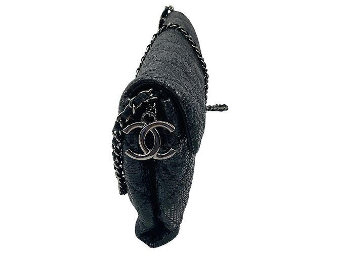 Borsa da sera in pelle di vitello nera Chanel edizione limitata Natale 2014 Nero - vista 3