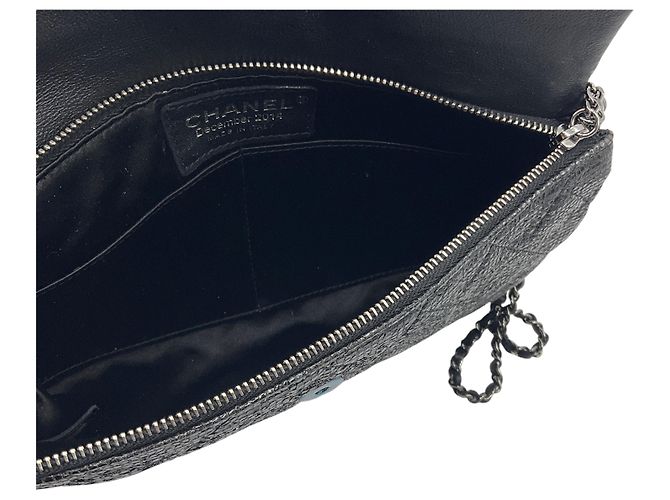 Borsa da sera in pelle di vitello nera Chanel edizione limitata Natale 2014 Nero - vista 7