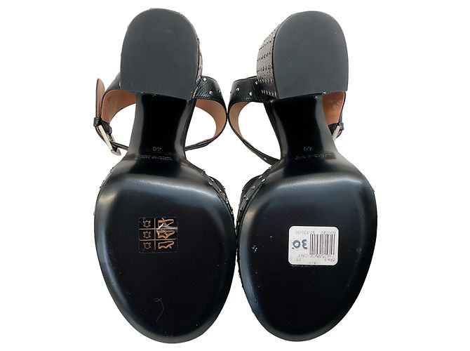 Sandali con piattaforma in pelle nera Rosange con borchie di Laurence Dacade Nero - vista 7