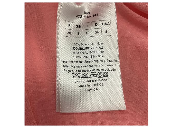 Vestido de cóctel de seda plisada sin mangas rosa Christian Dior con cremallera completa - vista 5