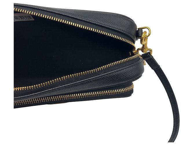 Borsa a spalla Caro Double Pouch in pelle di vitello nera Christian Dior Nero - vista 10