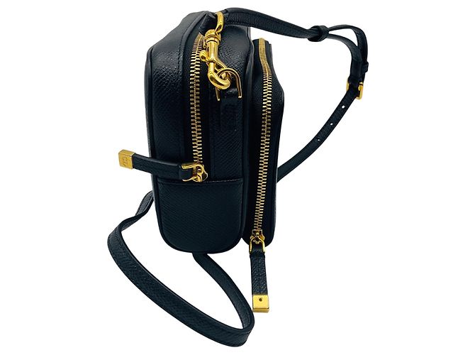 Borsa a spalla Caro Double Pouch in pelle di vitello nera Christian Dior Nero - vista 2