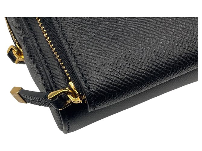 Borsa a spalla Caro Double Pouch in pelle di vitello nera Christian Dior Nero - vista 6