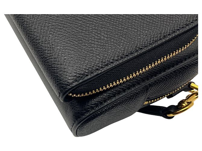 Borsa a spalla Caro Double Pouch in pelle di vitello nera Christian Dior Nero - vista 7