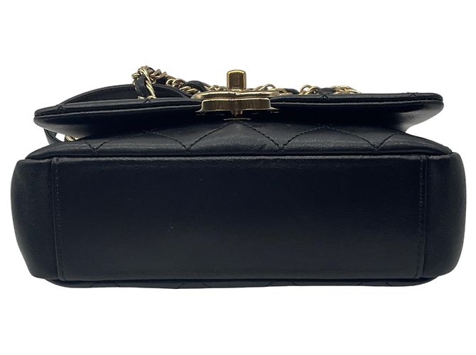 Borsa a tracolla in pelle trapuntata Chanel nera / dorata con logo CC Nero - vista 5