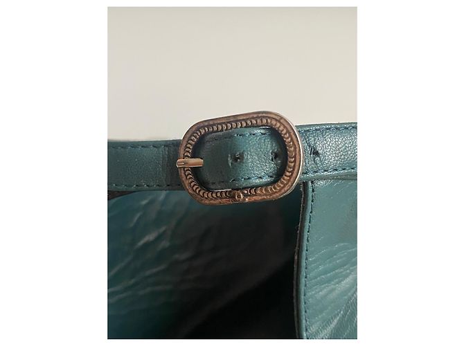 Décolleté in pelle bicolore Chanel Nero Verde scuro - vista 7