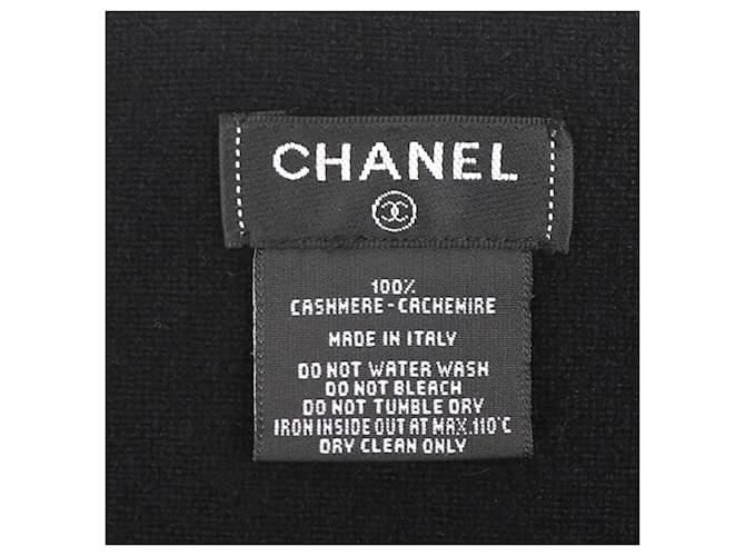 Sciarpa in cashmere nero Chanel Coco Mark - vista 4
