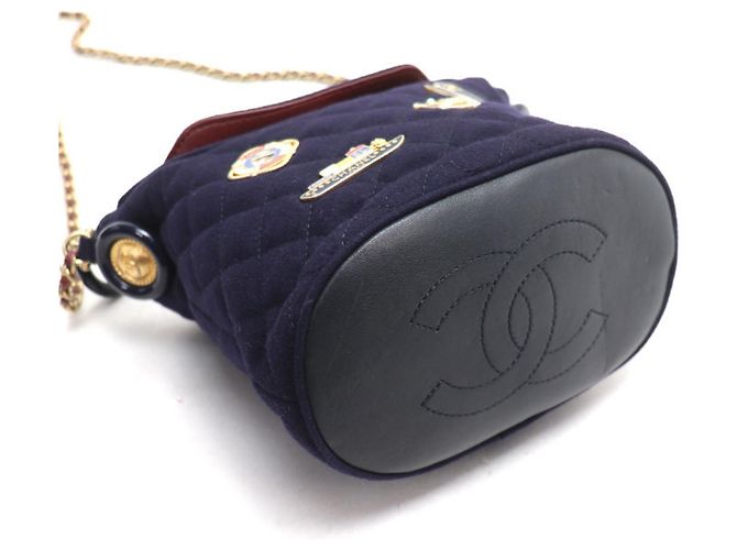 Borsa a Spalla Chanel Paris Hamburg Chain Blu navy - vista 3