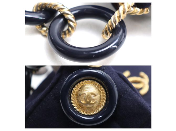 Borsa a Spalla Chanel Paris Hamburg Chain Blu navy - vista 6