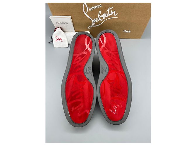 Sneaker Louis Junior Spikes di Christian Louboutin Grigio antracite - vista 5