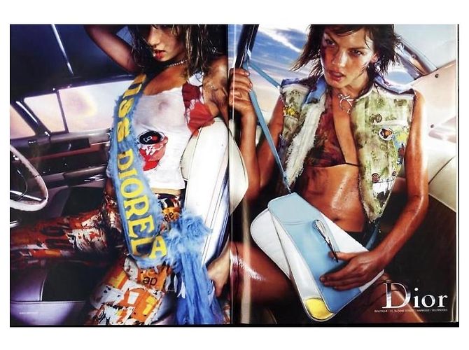 Christian Dior Borsa Saddle Cadillac Montaigne Dior SS 2001 ultra rara nera bianca rossa Nero Argento Bianco Rosso Multicolore Beige Crudo Metallico - vista 16