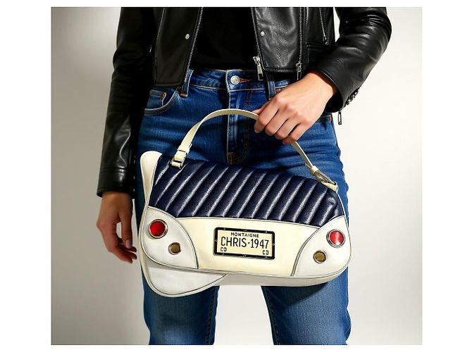 Christian Dior Borsa Saddle Cadillac Montaigne Dior SS 2001 ultra rara nera bianca rossa Nero Argento Bianco Rosso Multicolore Beige Crudo Metallico - vista 2