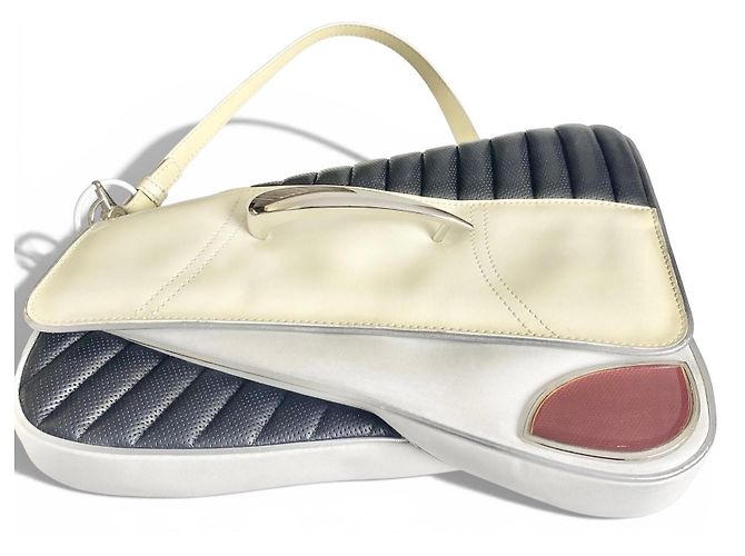 Christian Dior Borsa Saddle Cadillac Montaigne Dior SS 2001 ultra rara nera bianca rossa Nero Argento Bianco Rosso Multicolore Beige Crudo Metallico - vista 9