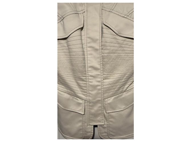 Giacca Gucci Beige con Collo Alto e Dettagli Dorati Crudo - vista 5