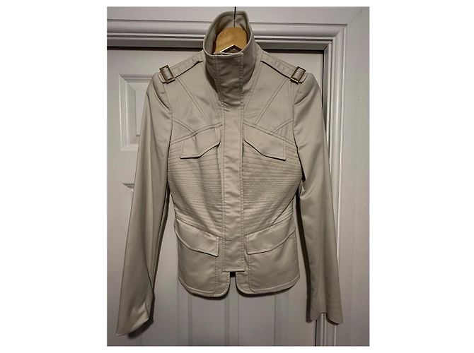 Giacca Gucci Beige con Collo Alto e Dettagli Dorati Crudo - vista 8