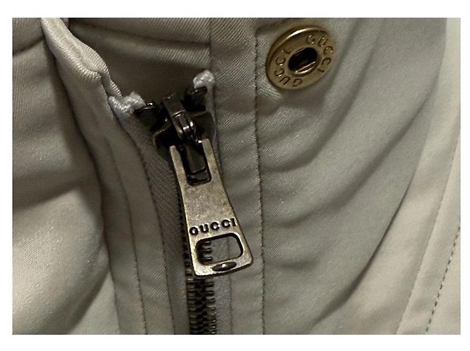 Giacca Gucci Beige con Collo Alto e Dettagli Dorati Crudo - vista 9