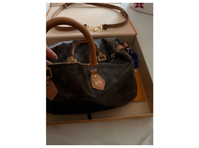 Louis Vuitton Bandoliera Speedy 35 Marrone - vista 2