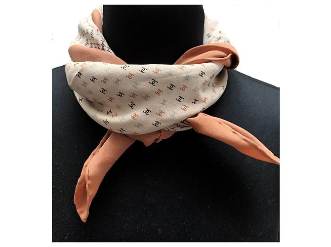 Chanel Silk Scarf Eggshell Pattern - view 2