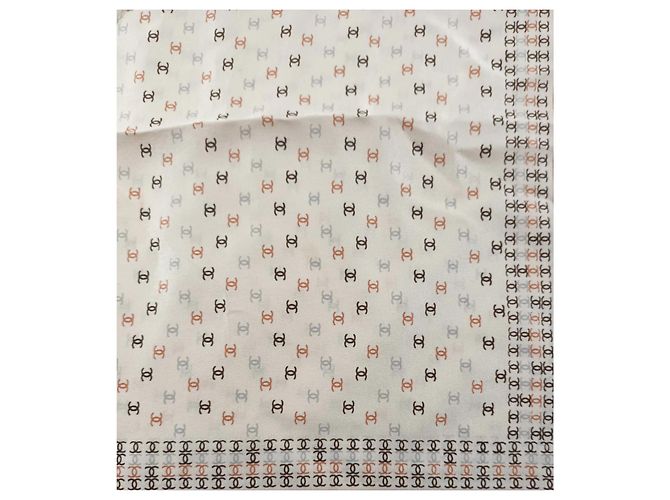 Chanel Silk Scarf Eggshell Pattern - view 4