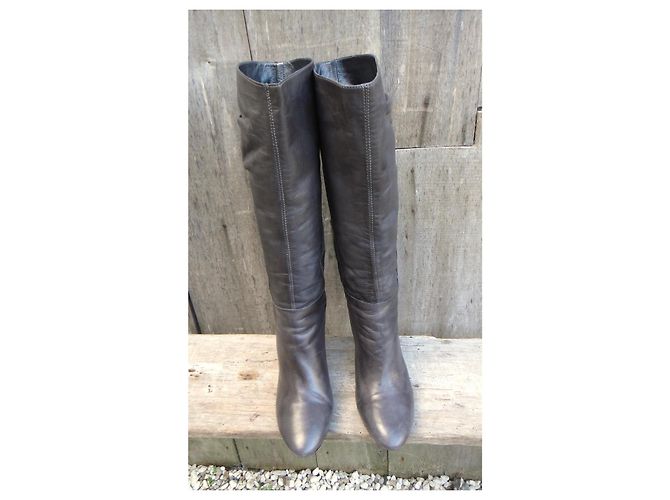 Botas Vic Matié de cuero gris - vista 3