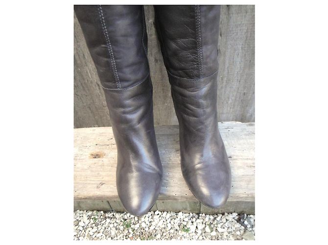 Botas Vic Matié de cuero gris - vista 4