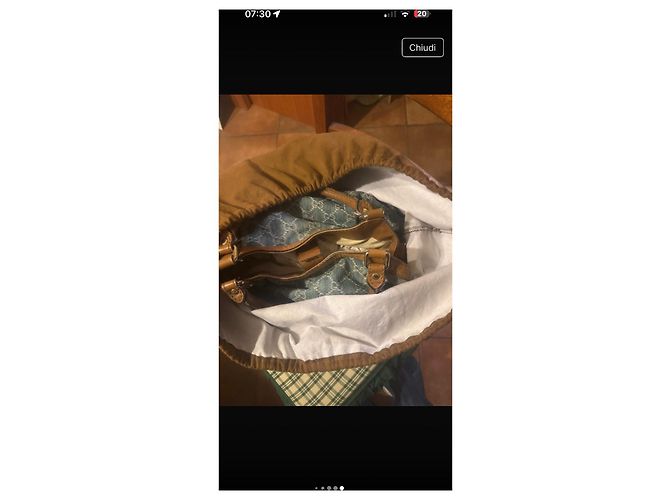 Borsa a mano Gucci Suck in denim azzurro Blu chiaro - vista 10