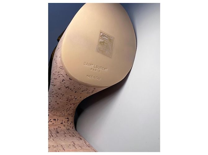 Sandali con plateau Bianca Saint Laurent oro velluto D'oro - vista 4