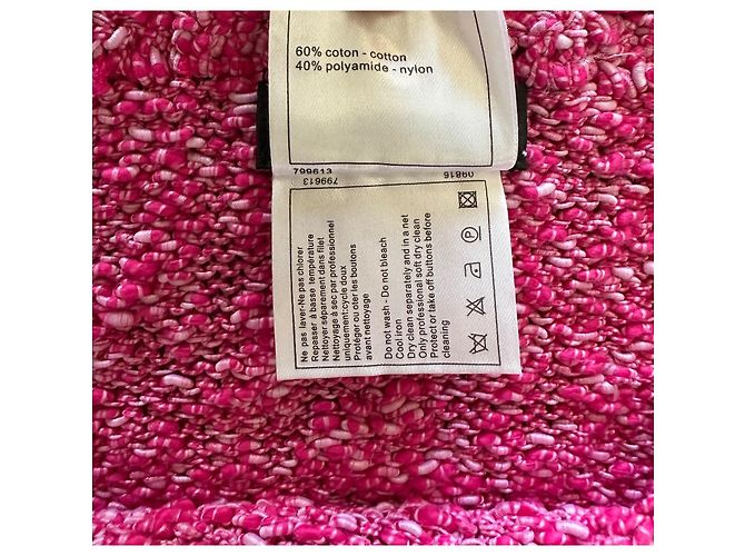 Falda Chanel de Tweed Fucsia Talla 42 - vista 3