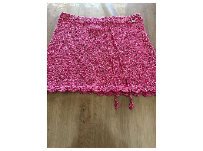 Falda Chanel de Tweed Fucsia Talla 42 - vista 5