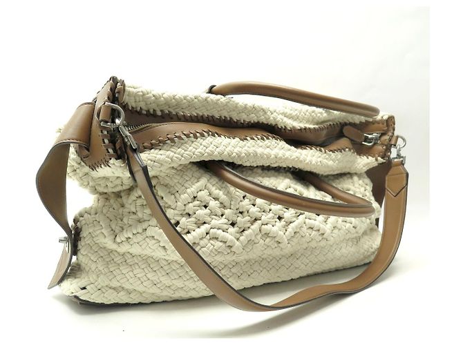 BORSA A MANO GIVENCHY ANTIGONA CROCHET E PELLE BORSA DA WEEKEND Beige - vista 10